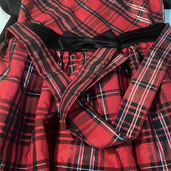 ♻️ Bonnie Jean 2 Piece Set Red Black Silver Holiday Dress with Jacket size 14 - Picture 5 of 7